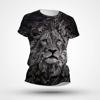 2023, Новые мужские и женские футболки с граффити в стиле хип-хоп 3DT, забавная детская футболка с граффити в виде льва и животных|