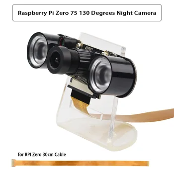 Камера Raspberry Pi Zero Night Vison 5MP OV5647 1080P Модуль камеры 75-130 Градусов Широкоугольный Рыбий глаз с 2 шт. ИК светодиодными лампами