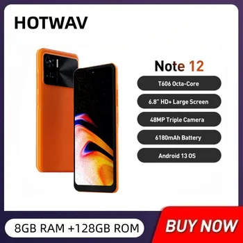 Смартфон HOTWAV Note 12 8 ГБ + 128 ГБ Восьмиядерный PD3.0 20 Вт Для зарядки мобильного телефона 6,8 