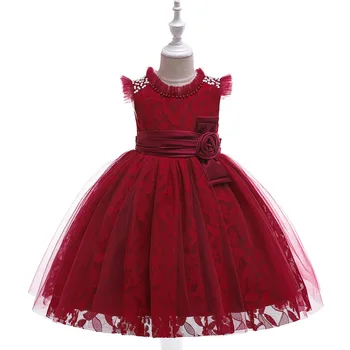 Летнее Детское платье с цветочными пайетками от 3 до 10 лет, Вечерняя Элегантная Детская одежда для Подружек Невесты, Свадебные платья для девочек