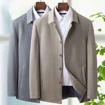 2023 Осенняя новая мужская куртка, водонепроницаемая функциональная деловая куртка на пуговицах, высококачественные деловые повседневные пальто на молнии M187
