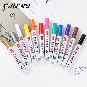 12 Цветов краски, маркер, ручка, устойчивая к выцветанию, Автомобильная шина, протектор, CD, металлический Перманент,