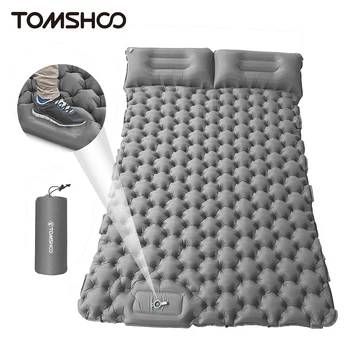 Надувной матрас Tomshoo со встроенным насосом Коврик для кемпинга на 1/2 человека Надувной Матрас Портативный Водонепроницаемый туристический спальный коврик Кровать