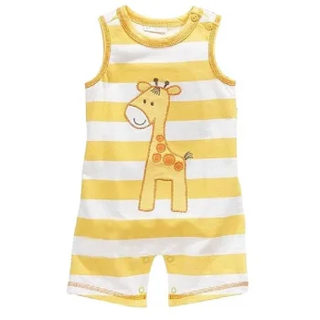 Летний комбинезон для маленьких мальчиков bebe body из 100% хлопка, одежда для маленьких мальчиков, комбинезон для новорожденных без рукавов с жирафом