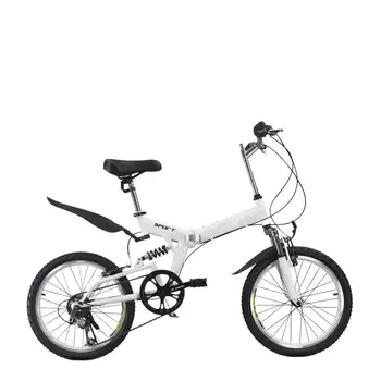 20-Дюймовый Складной Велосипед с переменной скоростью Из углеродистой Стали, Обычная педаль V-образного тормоза, Дорожный велосипед для взрослых С Крылом, Портативный Скутер 2023
