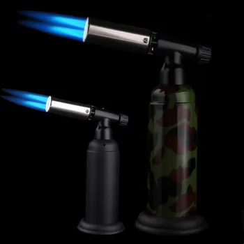 Новый Кухонный Пистолет-Распылитель Факел Зажигалка Turbo Jet Ветрозащитная Кемпинговая Зажигалка С Двойным Пламенем Большая Огневая Мощь Надувной Бутан На Открытом Воздухе