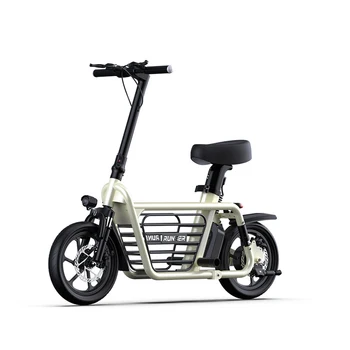 Электрический велосипед для родителей и детей, Мини-Аккумуляторный велосипед С двойной амортизацией Спереди и сзади, корзина для покупок