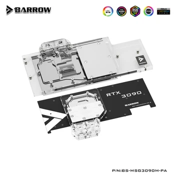 Водяной блок графического процессора Barrow с Полным покрытием Для VGA MSI RTX3090/3080 Ti GAMING/SUPRIM Cooler 5V ARGB 3PIN Материнская плата AURA SYNC