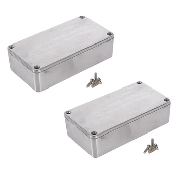 2X Литая под давлением алюминиевая коробка для проекта электроники, корпус, водонепроницаемый инструмент, стандарт 1590B 112x60x31 мм