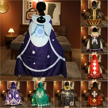 Genshin Impact Cryo Abyss Mage Cospaly, костюм, Плащ, Толстовки, Фланелевая одежда, пальто, накидка, Одеяло, Рождественский подарок