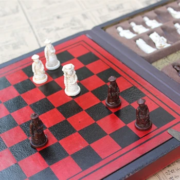 Новые шахматные фигуры из смолы, реалистичные, Горячий Антикварный набор для игры в шахматы, Винтажная Отдельная шахматная доска, Шахматная коробка с рисунком, подарок