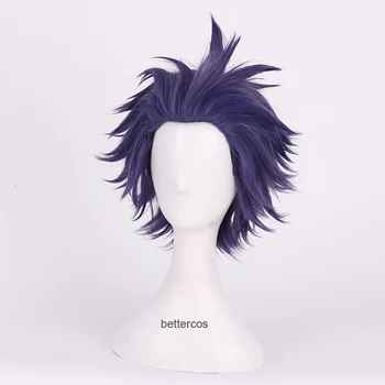 My Boku no Hero Academia Shinsou Hitoshi Shinso Косплей Парики Короткий Темно-фиолетовый термостойкий парик из синтетических волос + шапочка для парика