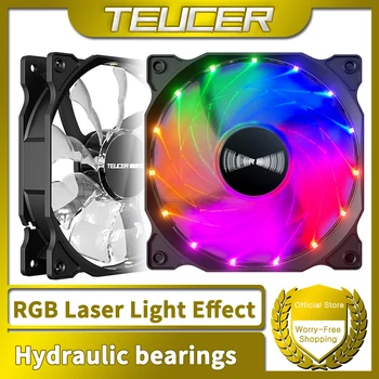 TEUCER 120 мм RGB вихревые световые эффекты Корпус для ПК вентилятор 12 В Большой 4-контактный каскадируемый гидравлический подшипник бесшумный охлаждающий вентилятор
