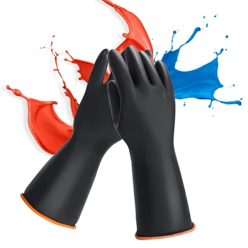 Химически стойкие перчатки, Негабаритные Хозяйственно-чистящие Промышленные Латексные перчатки, устойчивые к воздействию кислот, Сверхпрочные перчатки для сельскохозяйственных работ