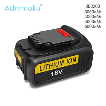 Adnmroku DCB200 3.0Ah-6.0Ah 18 V Аккумуляторная Батарея 3000mAh Сменная Литий-ионная Батарея для Dewalt 18v 4 Литий-ионная батарея