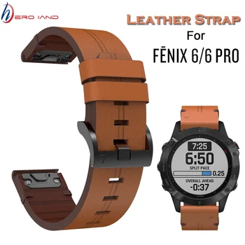 22 мм Кожаный Сменный Ремешок Fenix 6 6XPro Smart Watchband Quick Release Для Garmin Fenix 5 5X Plus 3HR Fenix 7 7X Браслет
