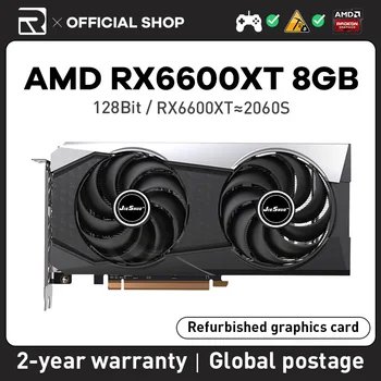 JIESHUO Видеокарта AMD RX 6600XT 8GB GDDR6 GPU 128BIT 2048 RX6600 XT 8G PC Для Настольных Игр KAS RVN CFX ETH 6000Seri