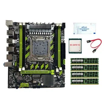 Материнская плата X79G LGA2011 + процессор E5 2670 V2 + оперативная память 4X4 Г DDR3 + Термопаста + Кабель SATA Поддержка M.2 NVME PCIE X16 USB2.0 SATA3.0