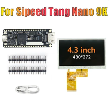 Для платы разработки Sipeed Tang Nano 9K FPGA, Черные Детали С 4,3 дюймовым ЖК-экраном, Комплект GOWIN GW1NR-9 RISC-V HD С кабелем Type C
