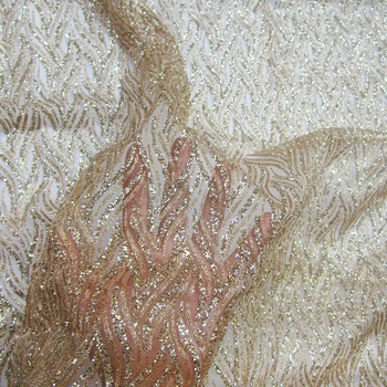 Блестящие тюлевые ткани с блестками Свадебное платье Свадебная ткань с блестящими пайетками Ткань для вечеринки в полоску Прозрачная сетка