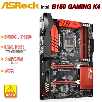 Материнская плата LGA 1151 ASRock B150 GAMING K4 Материнская плата 1151 DDR4 Intel B150 USB 3.1 ATX Для процессоров Core i5-7400