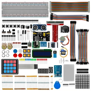 Забавный комплект электронных компонентов DIY E8, прецизионный потенциометр, светодиодный конденсаторный резистор для серводвигателя Raspberry Pi LCD1602