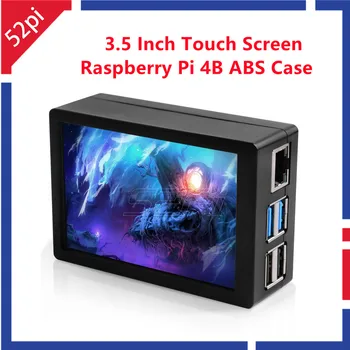 52Pi Raspberry Pi 4B 480 *320 3,5-дюймовый Комплект резистивного сенсорного экрана TFT LCD 50 кадров в секунду 125 МГц Дисплей с корпусом из ABS Охлаждающий вентилятор Радиаторы