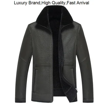 Модные зимние кожаные куртки из искусственной кожи 2023 года, пальто из искусственного меха для мужчин