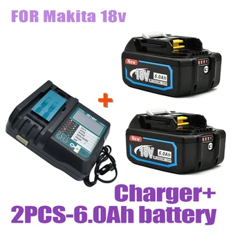 Новый 18 В Для Makita 6.0Ah со светодиодной литий-ионной Заменой LXT BL1860B BL1860 BL1850 Аккумуляторный Электроинструмент + Зарядное устройство 3A