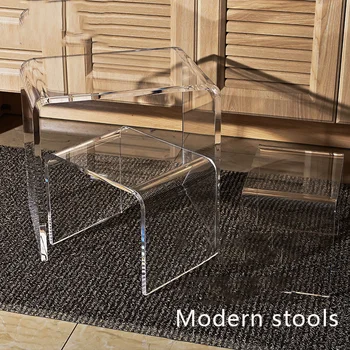 Мини-приставной столик Акриловый Табурет для ванной Комнаты Табурет для смены обуви Бытовое Прозрачное Сиденье для гостиной Простая Современная мебель