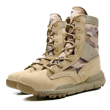 eu 35-45 Летние дышащие походные ботинки с высокой трубкой, мужские и женские тактические боевые армейские тренировочные ботинки для пустыни, уличные кроссовки