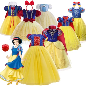 2023 Disney Девушки Белоснежка Маскарадное Платье Карнавальная вечеринка Принцесса Хэллоуин Косплей Костюм Детская Одежда На День Рождения