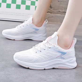 Легкие женские кроссовки для бега, Уличная Дышащая женская спортивная обувь, противоскользящие Женские кроссовки, Гибкая вулканизированная обувь 2023