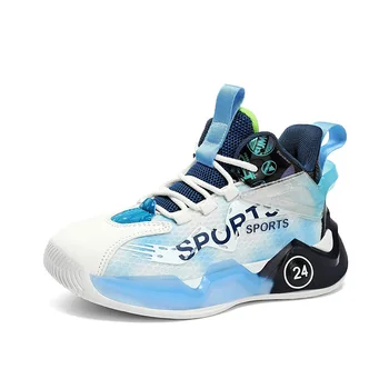 Детская спортивная обувь с высоким берцем, Дышащие легкие весенне-осенние кроссовки для мальчиков и девочек, Модные кроссовки для маленьких/Больших детей