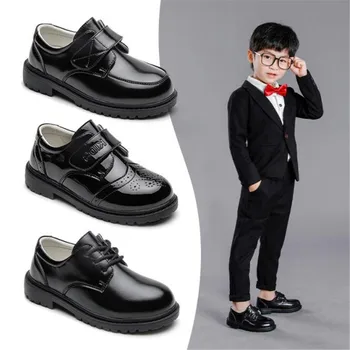Кожаная обувь для мальчиков 2021 года, новая мода для мальчиков, маленькие кожаные туфли в британском стиле, обувь для выступлений из студенческой кожи на мягкой подошве