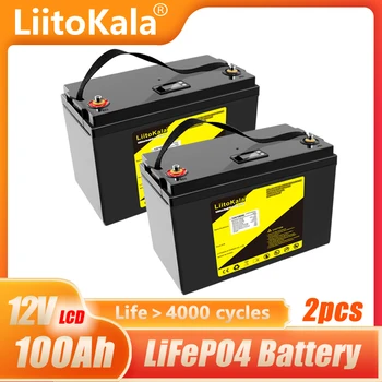 LiitoKala LiFePO4 Аккумуляторная батарея 12,8 В 100AH DIY 24 В 36 В Перезаряжаемые литий-железо-Фосфатные инструменты для солнечных батарей со встроенным BMS