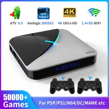 Ретро WiFi Игровая консоль для PS1/PSP/N64/DC/SS/NDS/MAME 70 + Эмуляторов Игровых плееров 4K HD TV/Игровая коробка С 50000 + играми