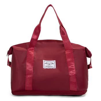 Сумка для мамы Большой емкости, двухслойная сумка для сухих влажных подгузников, разделительная дорожная сумка, водонепроницаемая спортивная портативная сумка через плечо 6003