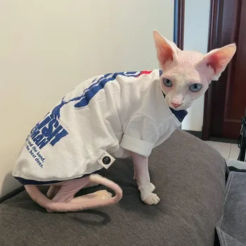 Одежда Для кошек Sphynx, Хлопковая футболка для кошек, свитер в японском стиле Для Бездомных кошек, Пальто Devon Rex, летняя Весенняя Верхняя одежда