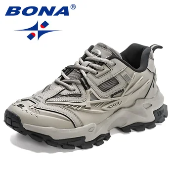 BONA 2023 Новые дизайнерские нескользящие и износостойкие классические кроссовки для бега, Спортивная обувь, Мужские уличные кроссовки, легкий вес