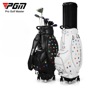 Женская сумка для гольфа PGM, микрофибра, дождевик на четырех колесах, Телескопический мяч, сумка для женских авиационных клюшек QB138