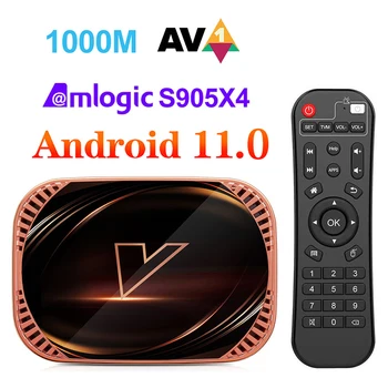 Домашнее видео X4 Android 11 TV Box Amlogic S905X4 3D BT4.0 4G 32G 64G 128G Двойной Wifi Медиаплеер 4K 8K Smart TV BOX телеприставка