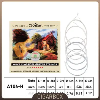 1 Упаковка Струн для классической гитары Alice A106-H Прозрачные Нейлоновые Струны Натяжение Гитарных Струн Нейлоновый Сердечник Посеребренная Медная Обмотка
