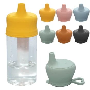 Крышка для кружки для кормления ребенка из пищевого силикона, модная детская посуда для питья, Чашки-сиппи для малышей и детей с соломенной чашкой