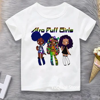 Забавные футболки в африканском стиле для девочек, Летние детские Белые Футболки с коротким рукавом, Милая Черная волшебная футболка Для девочек, Детская Одежда, Топы, Тройники