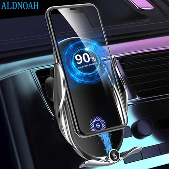 Автоматическое автомобильное беспроводное зарядное устройство мощностью 15 Вт для iPhone 14 13 12 11 XR X 8 Samsung S23 S22 Магнитный USB-держатель для быстрой зарядки телефона