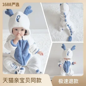 2023 Новая детская одежда Осенне-зимний детский боди в форме животных, пижама для новорожденных