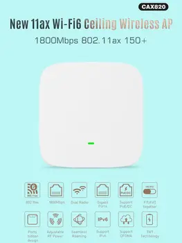 Новый 11ax 1800 Мбит/с Потолочная точка доступа WiFi6 802.11кВ Бесшовный Роуминг Корпоративный Офис Отель POE Маршрутизатор Поддержка контроллера переменного тока