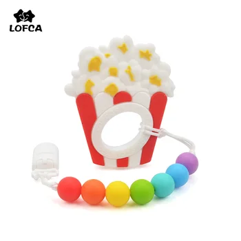 LOFCA 1 шт., детский Прорезыватель, Силиконовая соска-пустышка с зажимом на цепочке, не содержит BPA, игрушки для прорезывания зубов, Силиконовые Бусины, ожерелье для кормления новорожденных