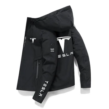 Весенне-осенняя новая укороченная куртка Tesla, мужская ветровка, куртка на молнии, повседневная куртка с логотипом Tesla Motor, модная одежда для улицы